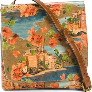 PATRICIA NASH Granada Leather Crossbody Bag in French Riviera Print Rare